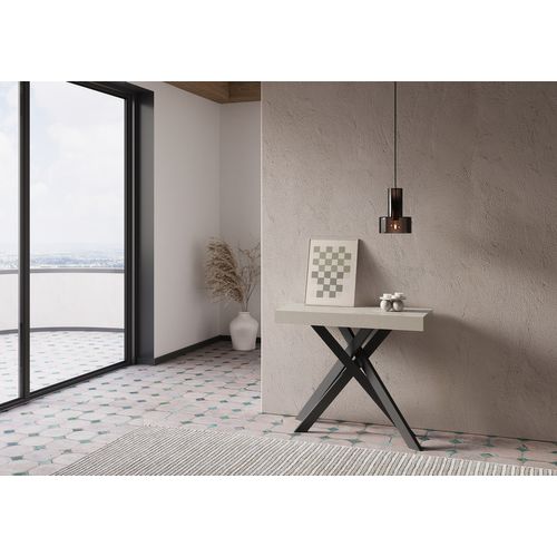 Console Extensible 90x40/300 Cm Krack Cachemire Pieds Anthracite