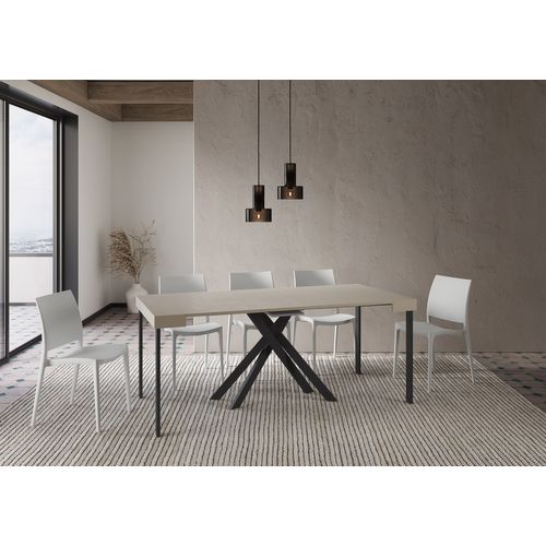 Console Extensible 90x40/300 Cm Krack Cachemire Pieds Anthracite