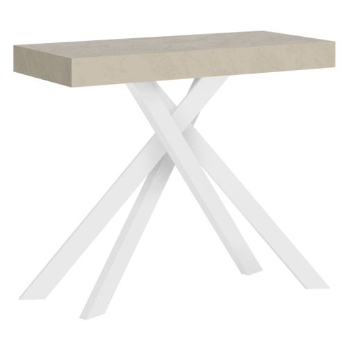 Console Extensible 90x40/300 Cm Krack Cachemire Pieds Blancs