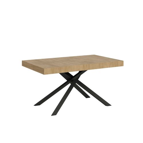 Table Extensible 80x140/224 Cm Karida Chêne Nature Pieds Anthracite