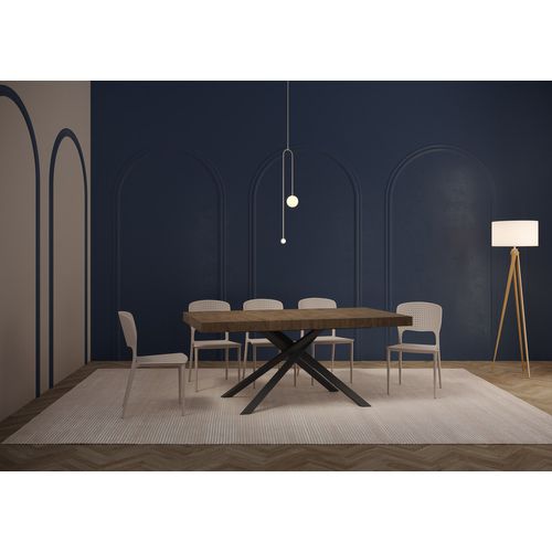 Table Extensible 80x160/244 Cm Karida Noyer Pieds Anthracite