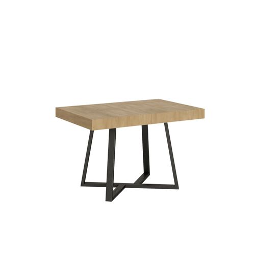 Table Extensible 80x120/204 Cm Zeplir Chêne Nature Pieds Anthracite