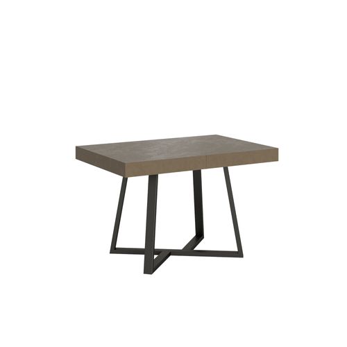 Table Extensible 90x120/224 Cm Zeplir Taupe Pieds Anthracite