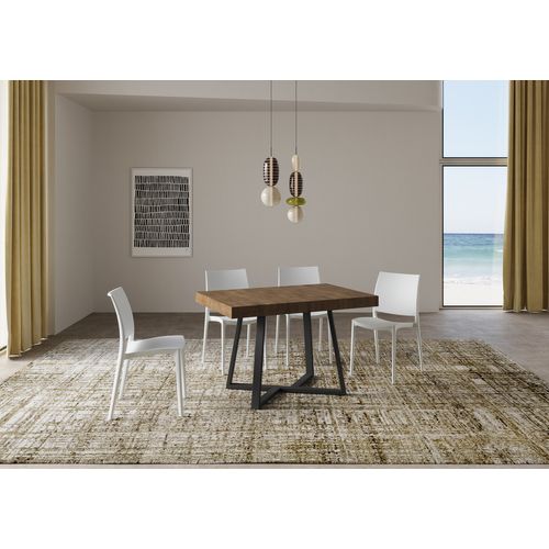 Table Extensible 90x130/390 Cm Zeplir Noyer Pieds Anthracite