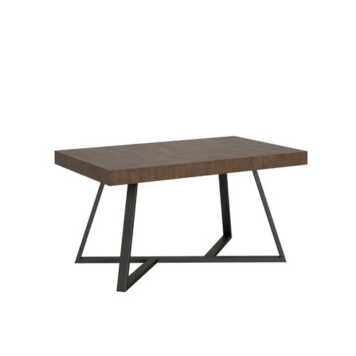 Table Extensible 90x140/400 Cm Booster Noyer Pieds Anthracite