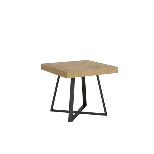 Table Extensible 90x90/194 Cm Abbraccio Chêne Nature Pieds Anthracite