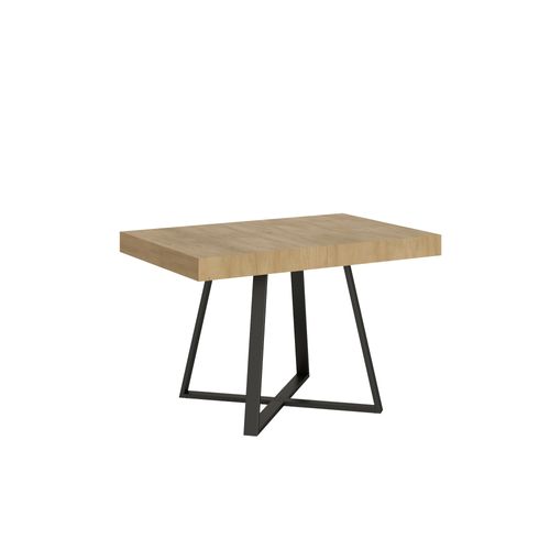 Table Extensible 80x120/204 Cm Abbraccio Chêne Nature Pieds Anthracite