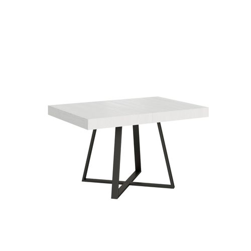 Table Extensible 90x130/234 Cm Abbraccio Frêne Blanc Pieds Anthracite