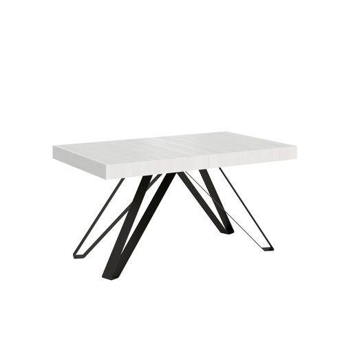 Table Extensible 90x160/264 Cm Terium Frêne Blanc Pieds Anthracite