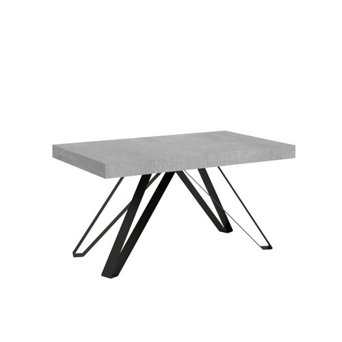 Table Extensible 90x160/420 Cm Terium Gris Béton Pieds Anthracite