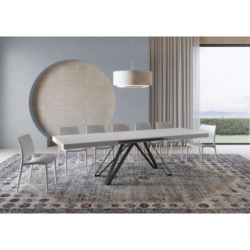 Table Extensible 90x180/440 Cm Terium Frêne Blanc Pieds Anthracite