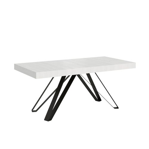 Table Extensible 90x180/440 Cm Terium Frêne Blanc Pieds Anthracite