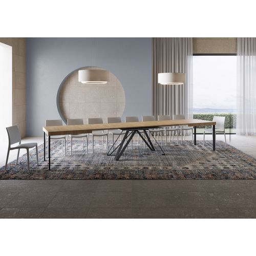 Table Extensible 90x180/440 Cm Terium Chêne Nature Pieds Anthracite
