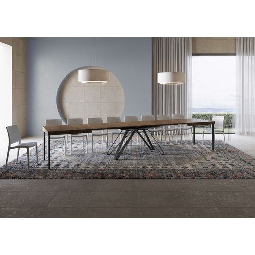 Table Extensible 90x180/440 Cm Terium Noyer Pieds Anthracite