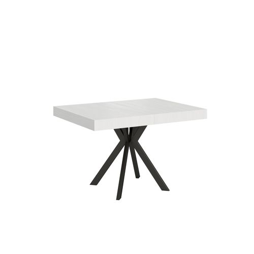 Table Extensible 90x120/224 Cm Dolcezza Frêne Blanc Pieds Anthracite