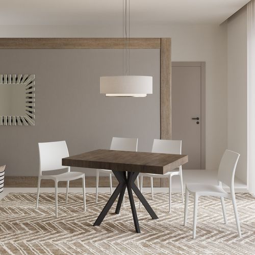 Table Extensible 90x120/224 Cm Dolcezza Noyer Pieds Anthracite