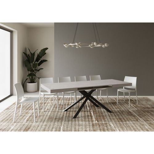 Table Extensible 80x120/204 Cm Karida Cachemire Pieds Anthracite