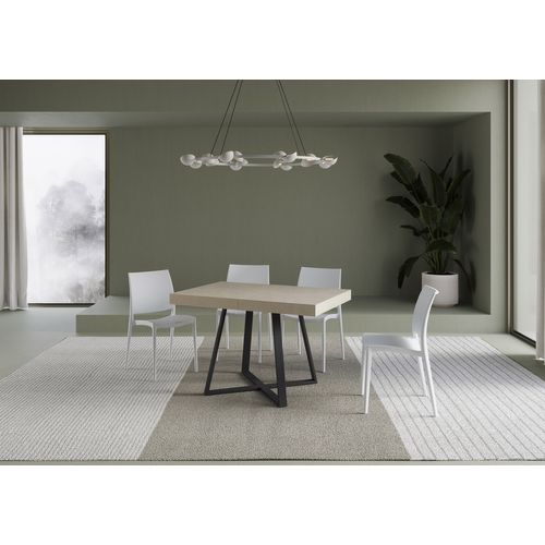 Table Extensible 80x120/204 Cm Abbraccio Cachemire Pieds Anthracite