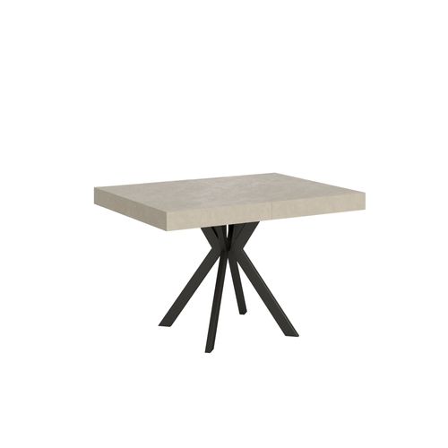 Table Extensible 80x120/204 Cm Dolcezza Cachemire Pieds Anthracite