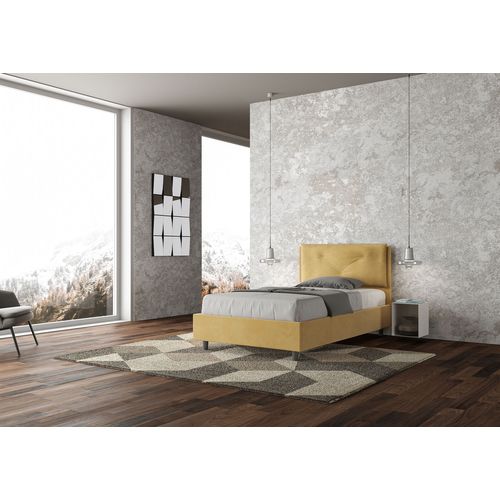 Lit 1 Place Et Demi Sans Sommier Rembourré 120x190 Microfibre Ocre Appia Large