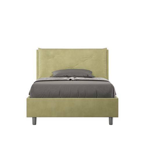 Lit 1 Place Et Demi Coffre Rembourré 120x190 Microfibre Vert Appia Large