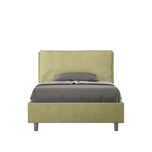 Lit 1 Place Et Demi Avec Sommier Rembourré 120x190 Microfibre Vert Antea Large
