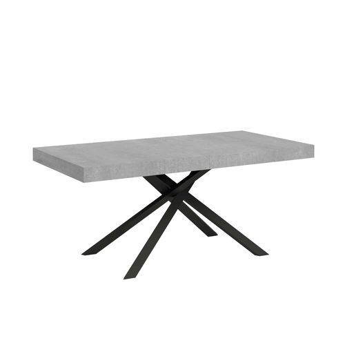 Table Extensible 90x180/440 Cm Karida Gris Béton Pieds Anthracite