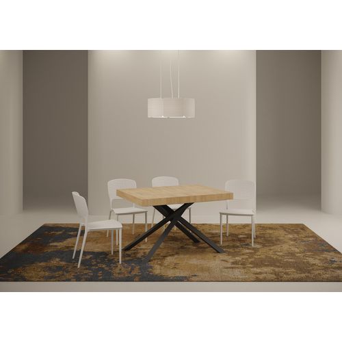 Table Extensible 90x120/380 Cm Karida Chêne Nature Pieds Anthracite