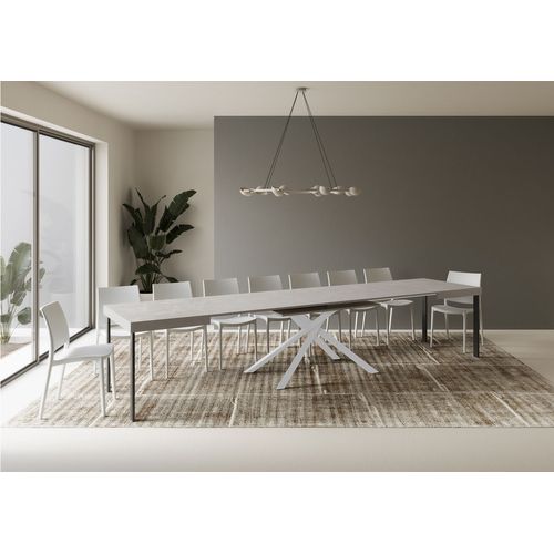 Table Extensible 90x120/380 Cm Karida Cachemire Pieds Blancs