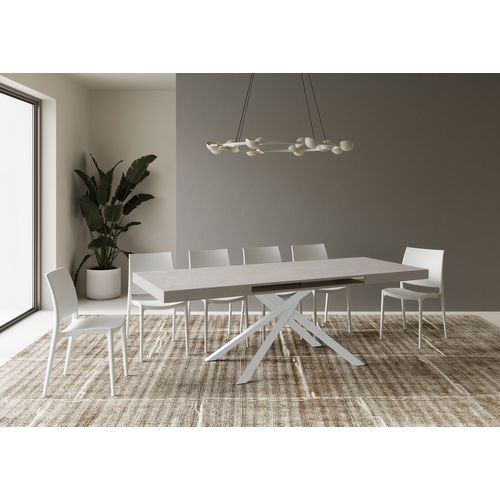 Table Extensible 90x120/380 Cm Karida Cachemire Pieds Blancs