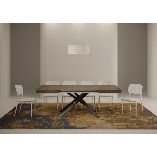 Table Extensible 90x130/234 Cm Karida Noyer Pieds Anthracite