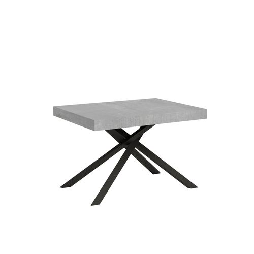 Table Extensible 90x130/234 Cm Karida Gris Béton Pieds Anthracite