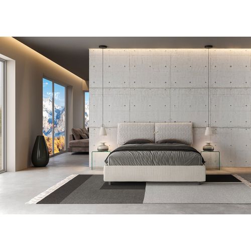 Lit Rembourrée Coffre 160x200 Tissu Giada 1 Aragona 1 Mados