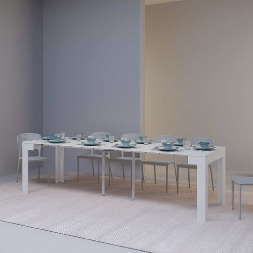 Console Extensible 90x42/290cm Cayman Frêne Blanc