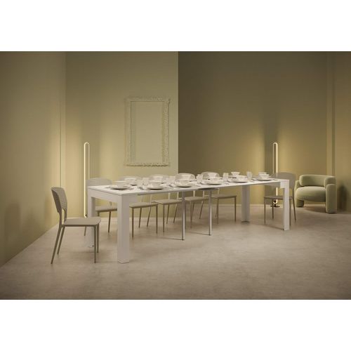 Console Extensible 90x42/302 Cm Bora Frêne Blanc