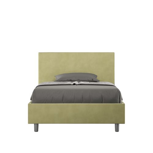 Lit 1 Place Et Demi Coffre Rembourré 120x190 Microfibre Vert Adele