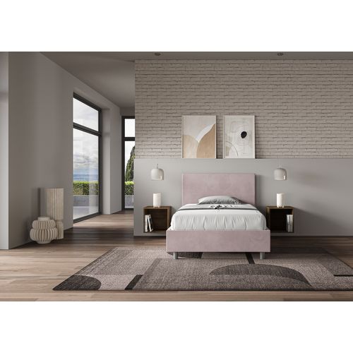 Lit 1 Place Et Demi Avec Sommier Rembourré 120x200 Microfibre Lilas Adele