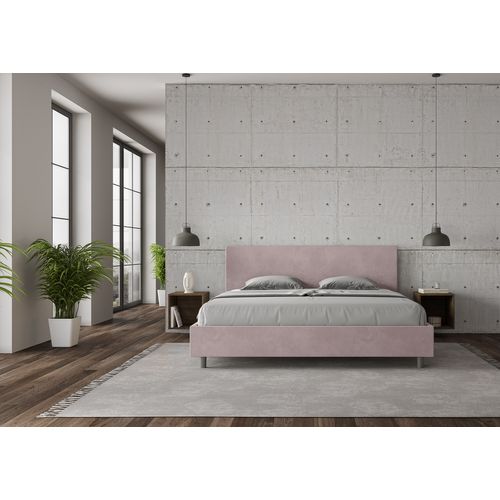 Lit Sans Sommier Rembourré 180x190 Microfibre Lilas Adele