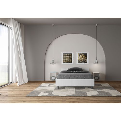 Lit 1 Place Et Demi Avec Sommier 120x190 Frêne Blanc Nuamo