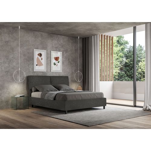 Lit Sans Sommier Rembourré 160x210 Microfibre Gris Sleeper