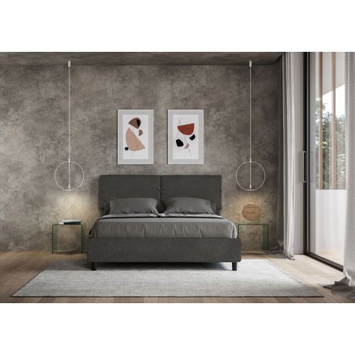 Lit Sans Sommier Rembourré 160x210 Microfibre Gris Sleeper