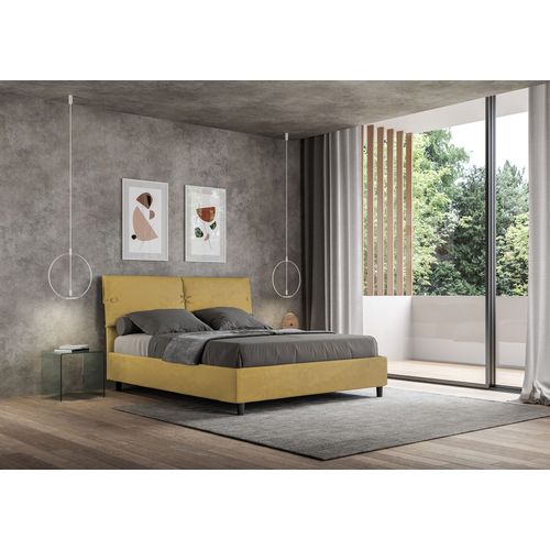 Lit Sans Sommier Rembourré 160x210 Microfibre Ocre Sleeper