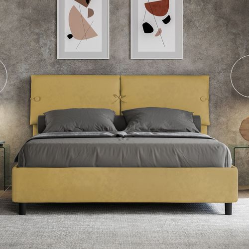 Lit Sans Sommier Rembourré 160x210 Microfibre Ocre Sleeper