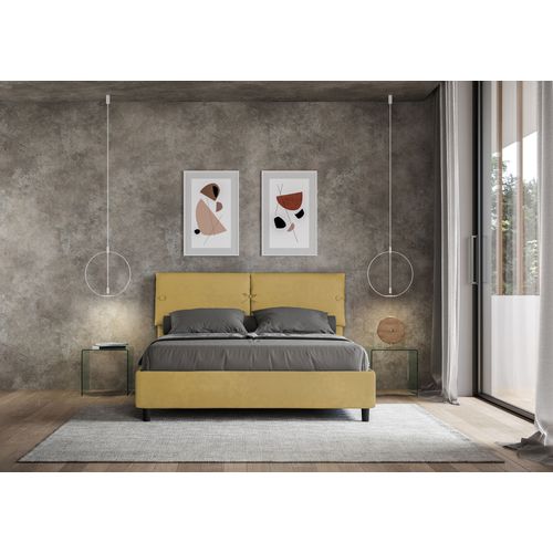 Lit Sans Sommier Rembourré 160x210 Microfibre Ocre Sleeper