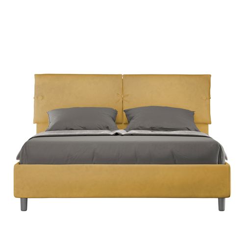 Lit Sans Sommier Rembourré 160x210 Microfibre Ocre Sleeper