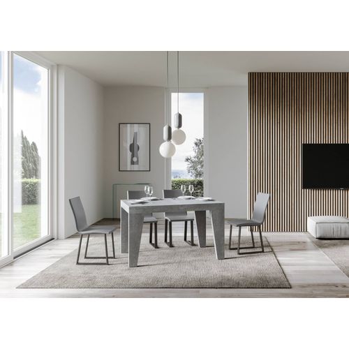 Table Extensible 90x120/224 Cm Naxy Gris Béton