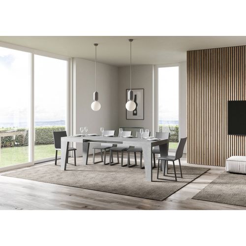 Table Extensible 90x120/224 Cm Naxy Gris Béton