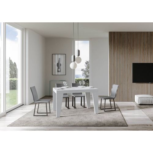 Table Extensible 90x140/244 Cm Naxy Frêne Blanc