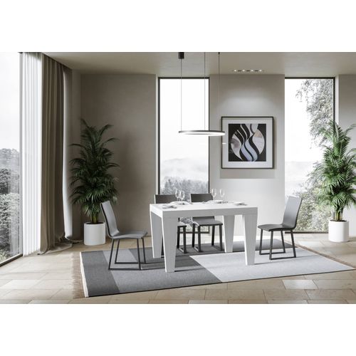 Table Extensible 90x120/224 Cm Spimbo Frêne Blanc