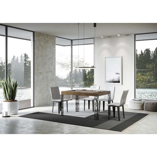 Table Extensible 90x140/244 Cm Ghibli Noyer Cadre Anthracite